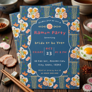 Süße japanische kulinarische Nudelliebhaber Ramen- Einladung