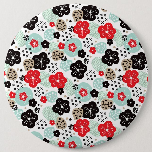 Süße japanische Musterdesigns Button (Vorderseite)