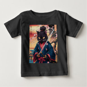 Süße japanische Samurai-Katze  Baby T-shirt