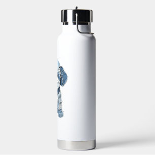 Süße Jeans-Patchwork-Hunde-Illustration Trinkflasche