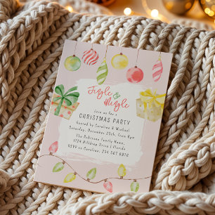 Süße Jingle & Mingle Rosa Weihnachtsfeier Einladung