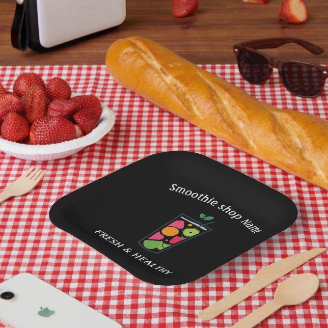Süße Joghurt-Smoothies Fruchtsaft Bar Shop Pappteller (Picknick)