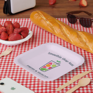 Süße Joghurt-Smoothies Fruchtsaft Bar Shop Pappteller