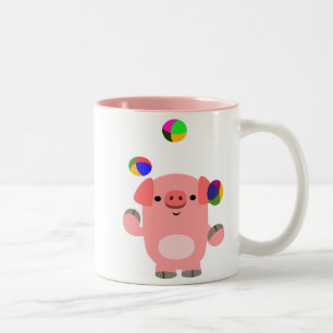 Süße Jonglierende Cartoon-Schwein Tasse