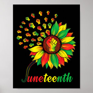 Süße Juneteenth-Faust-Sonnenblume Schwarz Afrikani Poster