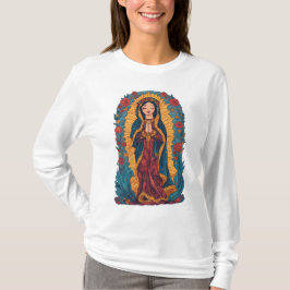 Süße Jungfrau von Guadalupe Damen Langarmshirt T-Shirt