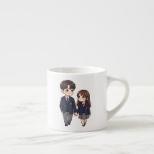 Süße K-Drama-Schulstudenten-Paar-Kaffeetasse