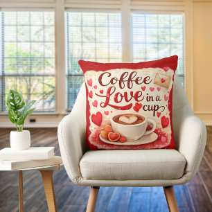 Süße Kaffee-Liebe in einer Tasse Valentinstag-Zita Kissen