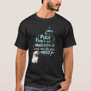 Süße Kaffee-Möpse für Männer Frauen T-Shirt