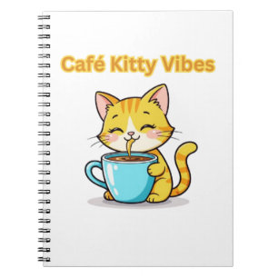 **Süße Kaffeekatze – Adorable Katze trinkt Kaffee Notizblock