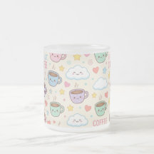 Süße Kaffeetassen Muster Kawaii Tasse