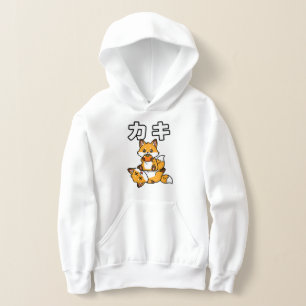 Süße Kaki-Fuchs-Persimone Lustiges Japanisches Tie Hoodie