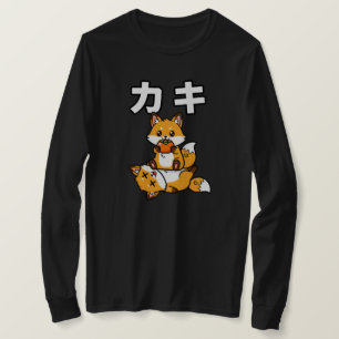 Süße Kaki-Fuchs-Persimone Lustiges Japanisches Tie T-Shirt