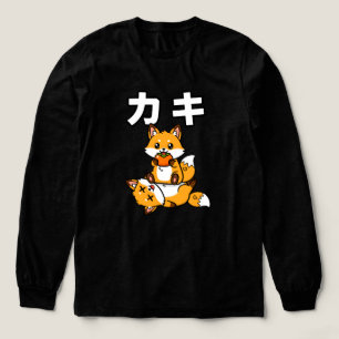 Süße Kaki-Fuchs-Persimone Lustiges Japanisches Tie Tri-Blend Shirt