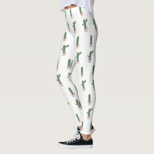 Süße Kaktus-Topfpflanzen-Muster  Leggings