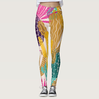 Süße Kaktus-Vintage-Nahtlose Illustration. Leggings
