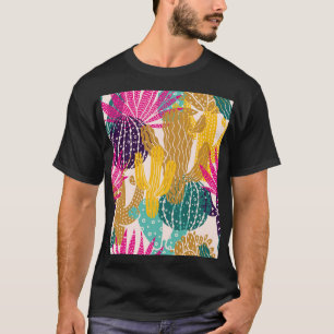 Süße Kaktus-Vintage-Nahtlose Illustration. T-Shirt