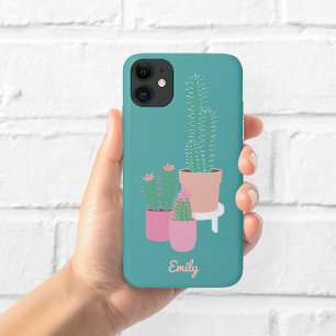 Süße Kaktustaschenschutzhülle in einem Topf   Grün Case-Mate iPhone Hülle