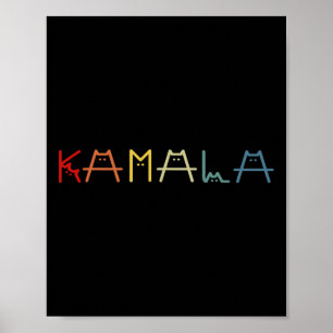 Süße Kamala Harris Katze Vintage-Lettering Positiv Poster
