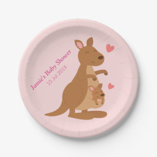 Süße Känguru-Baby-Party Pappteller