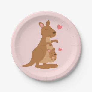 Süße Känguru-Baby-Party-Teller Pappteller