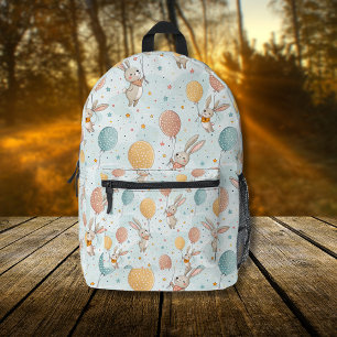 Süße Kaninchen halten Pastell-Eier-Balloons Bedruckter Rucksack