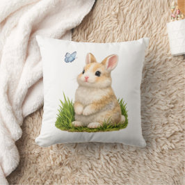 Süße Kaninchen-Hase mit Schmetterling Dekorative W Kissen