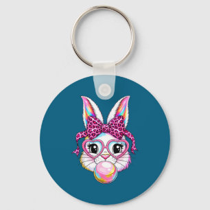 Süße Kaninchen-Hasen-Gesicht-Leopard-Coquette-Bril Schlüsselanhänger
