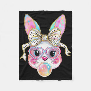 Süße Kaninchen-Hasen-Gesicht-Tie-Dye-Glas Mädchen  Fleecedecke