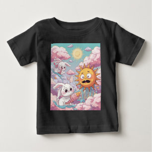 Süße Kaninchen kühlen die schmelzende Sonne in ein Baby T-shirt