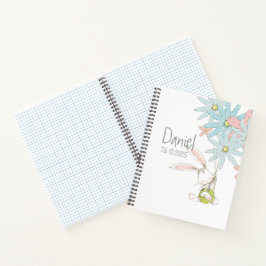 Süße Kaninchen mit Blumen Notizbuch