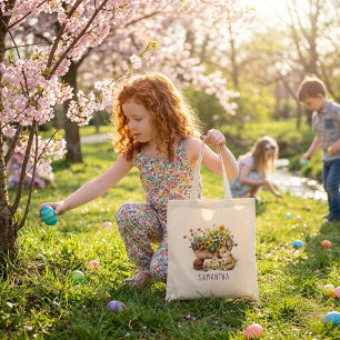 Süße Kaninchen mit individuellem Namen Mädchen Ost Tragetasche