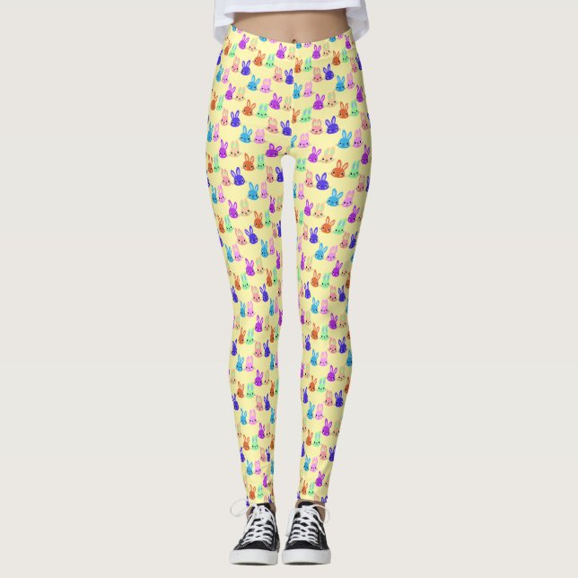 Süße Kaninchen Muster Leggings (Vorderseite)