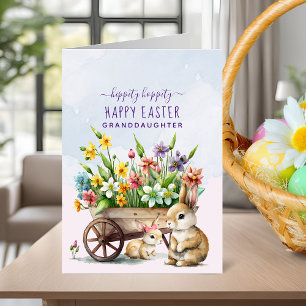 Süße Kaninchen Personalisierte Enkelin Ostern Feiertagskarte