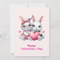 Süße Kaninchen teilen ein Valentinsherz