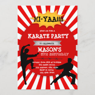 Süße Karate-Jungen-Party-Einladung Einladung