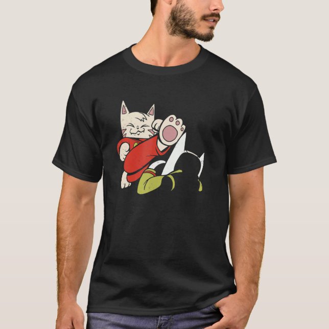 Süße Karate-Katzen T-Shirt (Vorderseite)