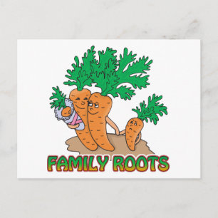 süße Karottenfamilie Familien Wurzeln Cartoon Postkarte