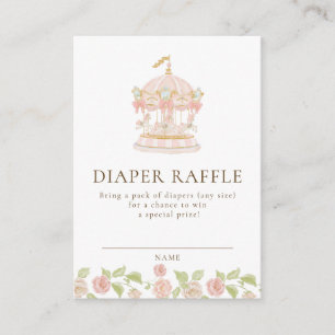 Süße Karussell-Windel-Raffel-Baby-Shower-Karte Begleitkarte
