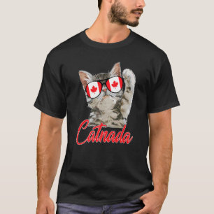 Süße Katnada Kanada Katze Ahornblatt Kanadische Fl T-Shirt