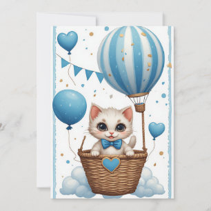 Süße Kätzchen-Baby-Party-Ballonkarte 🐱 Einladung