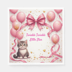 Süße Kätzchen-Baby-Party 🎀 Serviette