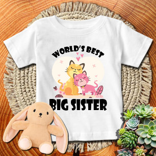 Süße Kätzchen 🐱 Beste große Schwester Baby T-shirt