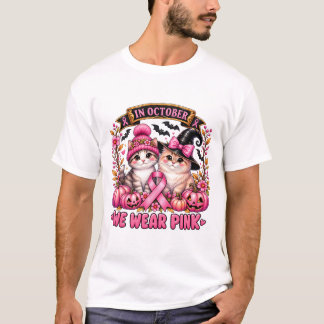 Süße Kätzchen Im Oktober tragen wir Rosa Brustkreb T-Shirt