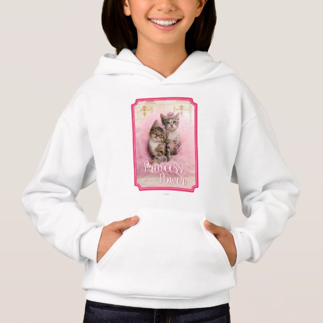Süße Kätzchen in den Tiaras und im rosa funkelnd Hoodie (Vorderseite)