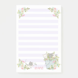 Süße Kätzchen in einem Eimer Post-it Klebezettel