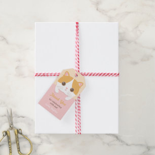 Süße Kätzchen-Katze-Danke-Geburtstags-Party-Gesche Geschenkanhänger