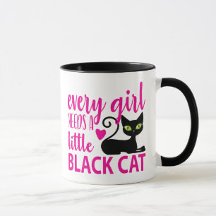 Süße Kätzchen Katzenmutter Kitty Halloween Schwarz Tasse
