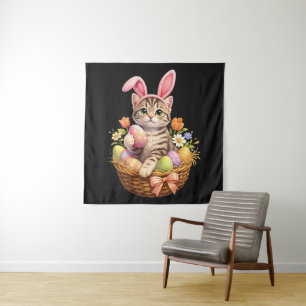 Süße Kätzchen Liebhaber Frohe Ostern Katze Wandteppich