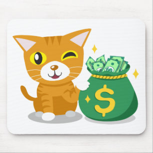 Süße Kätzchen Motivations-Erfolg Orange Tabby-Katz Mousepad